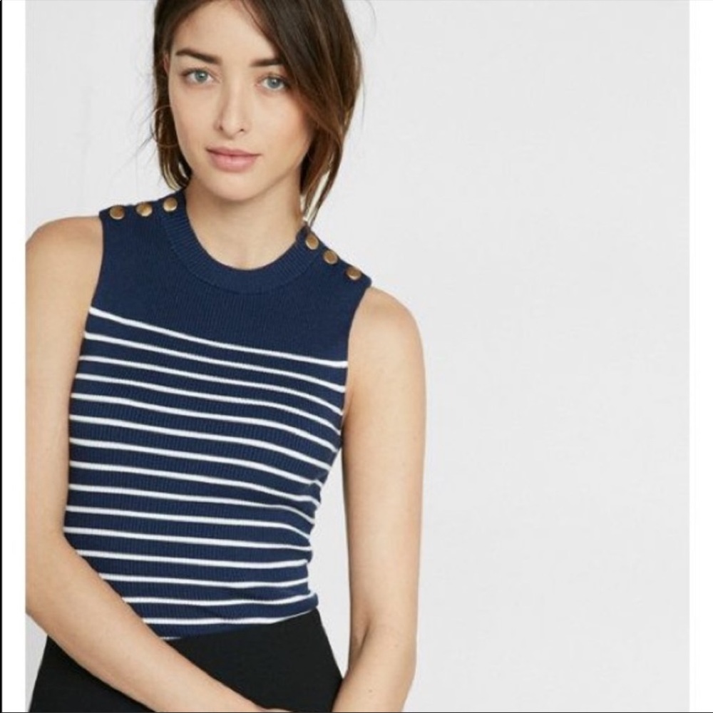 Express Ribbed Sweater Striped Tank